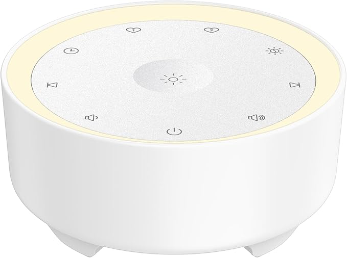 Kipcush Sound Machine & Night Light for Adults/Baby/Kid. White Noise Machine with Max 8H Timer & 20 Soothing Sleep Sounds. Small Size & Portable Design for Bedroom, Office, Travel. Favorites Buttons - Bloomnest