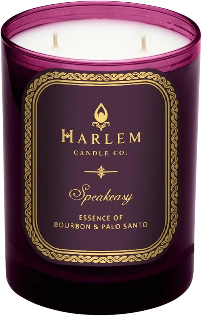 HARLEM CANDLE CO. Speakeasy - Luxury Scented Soy Candle, 11 oz - 80-Hour Burn Time | Palo Santo, Cardamom, Incense, Bourbon, Tobacco and Patchouli | Scented Candles for Home - Bloomnest