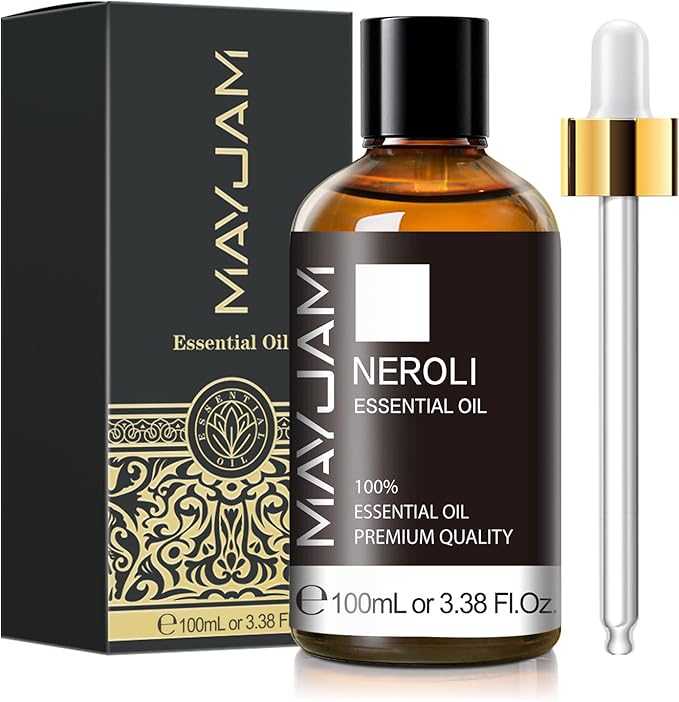 Neroli Essential Oil, MAYJAM Pure Essential Oils for Diffusers, 3.38FL.OZ/100ML Large Volume Neroli Oil with Premium Glass Dropper - Bloomnest
