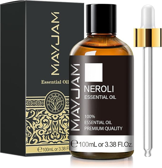 Neroli Essential Oil, MAYJAM Pure Essential Oils for Diffusers, 3.38FL.OZ/100ML Large Volume Neroli Oil with Premium Glass Dropper - Bloomnest