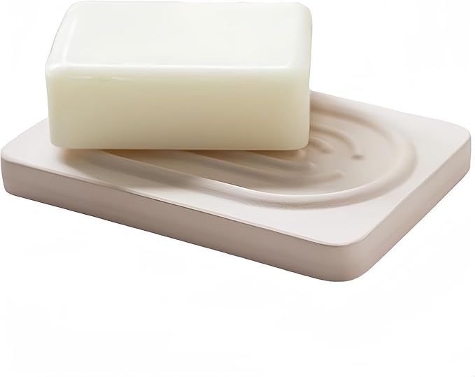 Soap Tray Water Absorbing Diatomite Dish Shampoo Bar Soap Holder Quick Dry Stone Soap Bar Holders Fast Drying Soap Saver Diatomaceous Earth Dishes for Shower Bathroom Bathtub Sink Organizer (Beige) - Bloomnest
