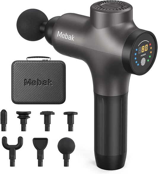 Mebak 3 Massage Gun, Massage Gun Deep Tissue for Athletes, Professional Muscle Percussion Massager, Massager for Shoulder Leg Back Body Pain Relief, Quiet Portable Sport Tool, Gifts for Him - Bloomnest