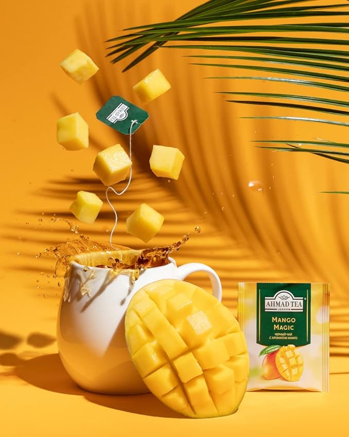 Ahmad Tea Mango Fruit Black Tea | Black Tea - 20 Teabag Sachets (Pack of 2) - Bloomnest