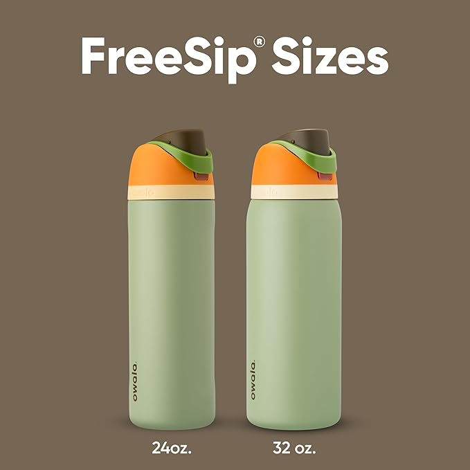Owala FreeSip Insulated Stainless Steel Water Bottle with Straw, BPA-Free Sports Water Bottle, Great for Travel, 24 Oz, Camo Cool Owala