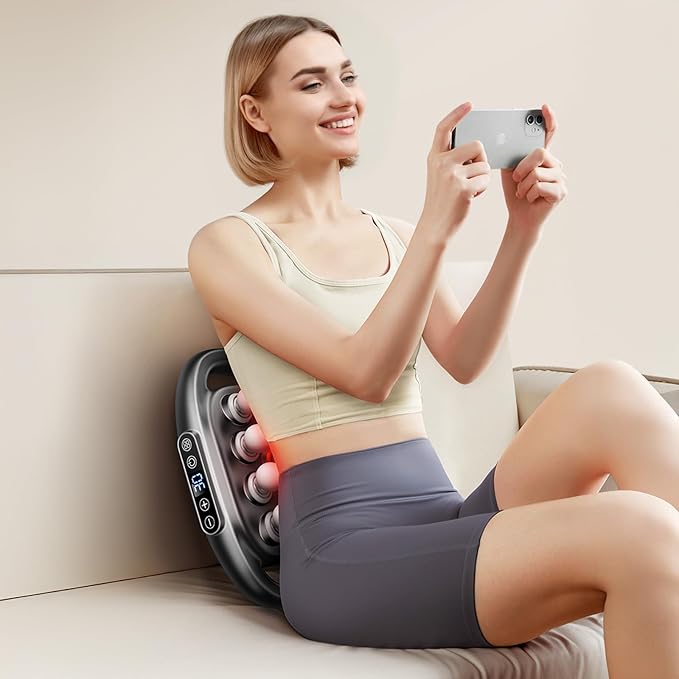 16-Drive Massage Gun Deep Tissue - 2025 Upgrade 8-Head Back Muscle Massager with 3 Modes & 30 Intensities, Portable Quiet Percussion Massager for Legs, Waist, Back, Neck, Buttocks Muscles Pain Relief - Bloomnest