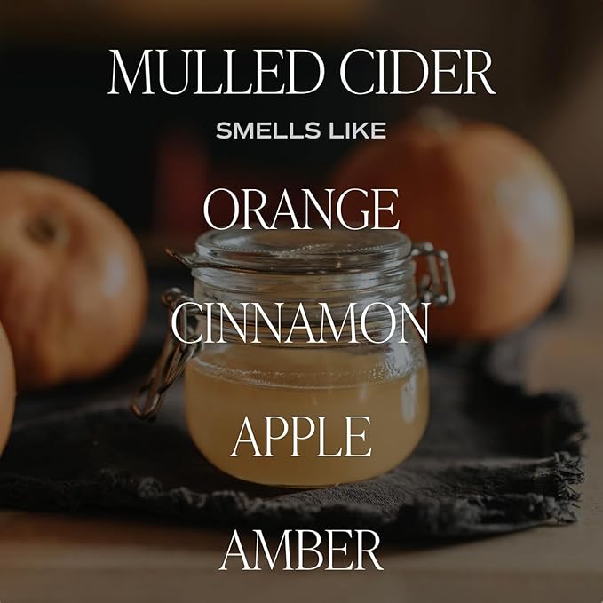 Sweet Water Decor Mulled Cider Candle - Fall Scented with Cinnamon, Icing and Cinnamon Buttery Pastry for Home - Fall Soy Candle with 40 Hours Burn Time - 9Oz Gold Lid Clear Jar Mulled Cider Scents - Bloomnest