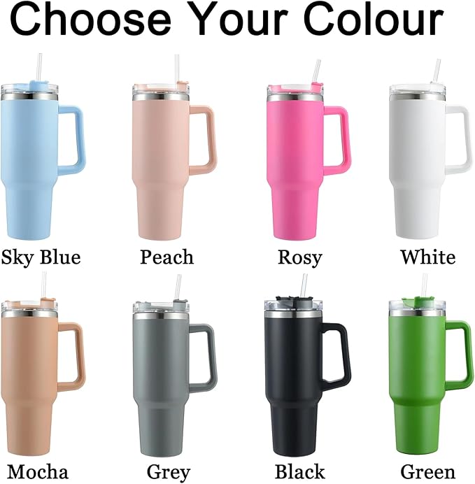 Personalized Tumbler with Birth Month Flower, Custom 40oz Insulated Stainless Steel Tumbler Travel Mug Coffee Cup with Engraved Name and Straw Lid, Personalized Gifts for Women Her - Bloomnest