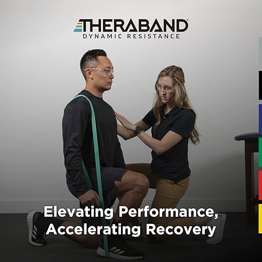 THERABAND High Resistance Bands, Set of 2 Elastic Super Bands for Improving Flexibility, Injury Rehab, & Full Body Workouts, Stretch Bands for Lifting, 1 Light & 1 Medium Band, Multi - Bloomnest
