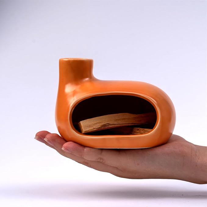 Ceramic Palo Santo Holder - Handcrafted Ash Catcher for Palo Santo Sticks and Sage - Unique Design for Meditation and Home Décor - Incense Burner - Bloomnest