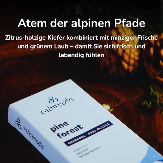 Pinon Pine Incense Sticks - (80+ Pine Scented Sticks for Christmas Tree) Charcoal Free Natural Incense Non Toxic | Aroma of Fresh Needles & Woody Bark, Perfect Christmas Inscents CalmvedaIncenseAromatherapy