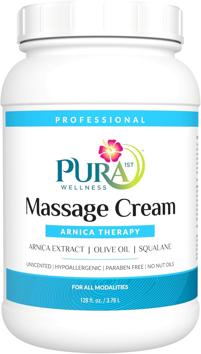 Wellness Professional Arnica Therapy 128oz Massage Cream, for Bruising, Olive Oil, Arnica Extract, Unscented, Hypoallergenic, Natural, Skin Moisturizing & Hydrating, Deep Tissue, Wellness - Bloomnest