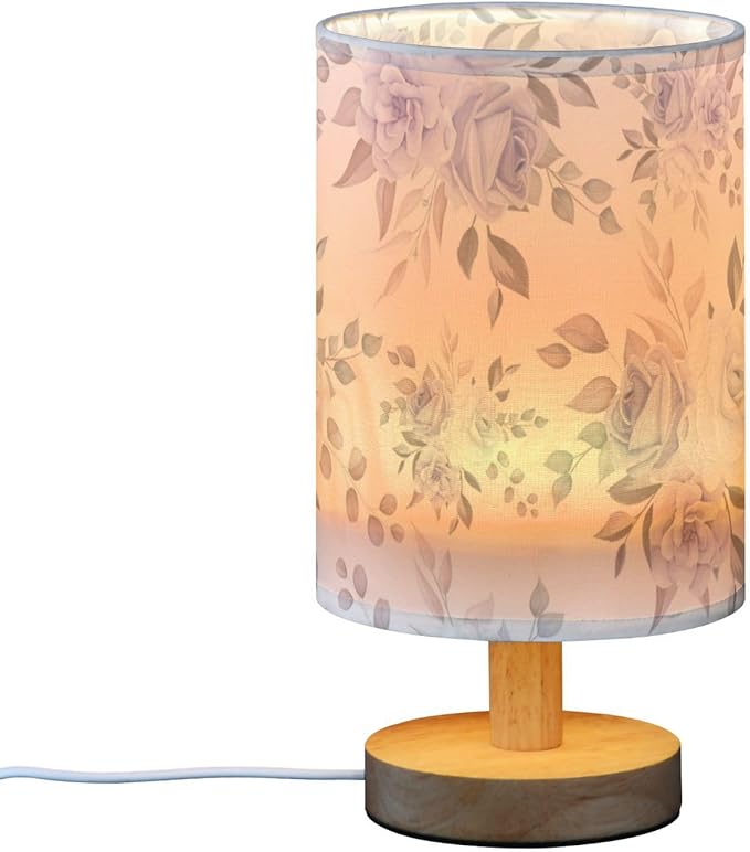 Yuiboo Romantic Flower Purple Small Table Lamp for Kids Nursery adornos para cuartos de - Bloomnest