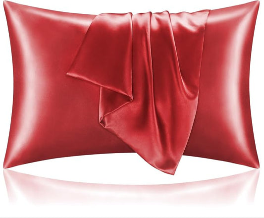 BEDELITE Satin Pillowcase for Hair and Skin, Super Soft and Cooling Similar to Silk Pillow Cases 2 Pack with Envelope Closure, Gift for Women Men(20"x26" Standard Size, Baked Apple) - Bloomnest
