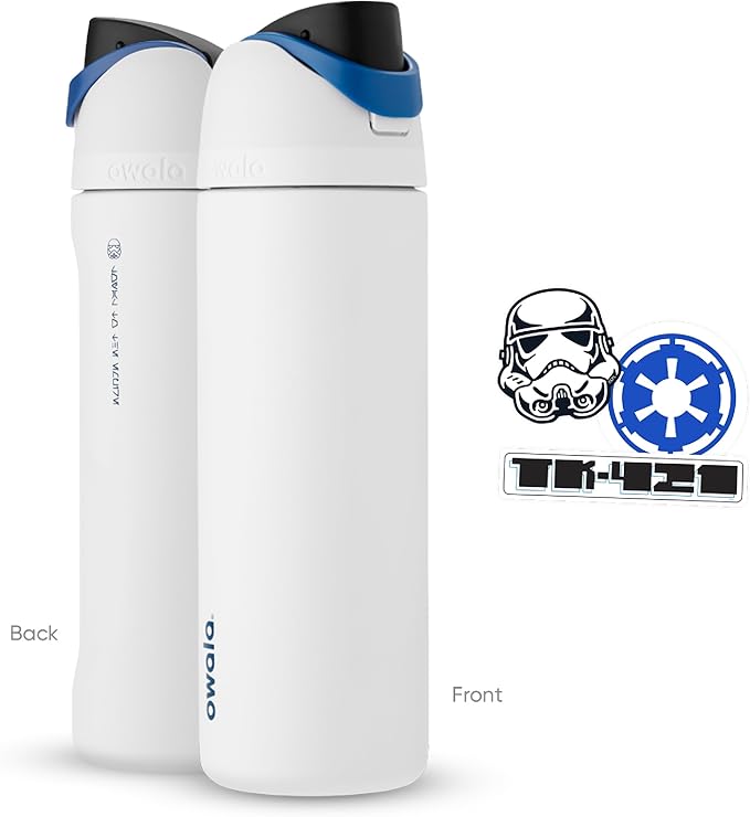 Owala Star Wars FreeSip Insulated Stainless Steel Water Bottle with Straw for Sports and Travel, BPA-Free, 24-Ounce, Stormtrooper | Insulated, with Straw, BPA-Free, Sports Water Bottle, Great for Travel Owala