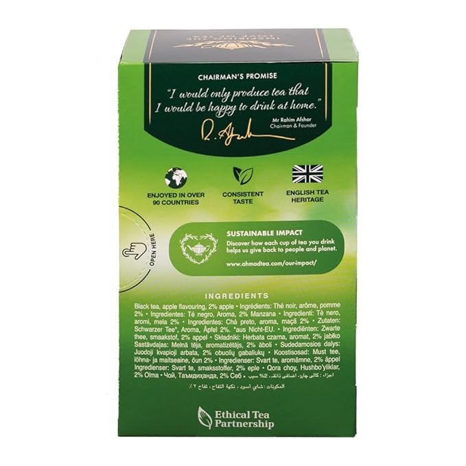 Ahmad Tea Apple Refresh Black Tea, 20-Count Tea Bags (Pack of 6) - Bloomnest