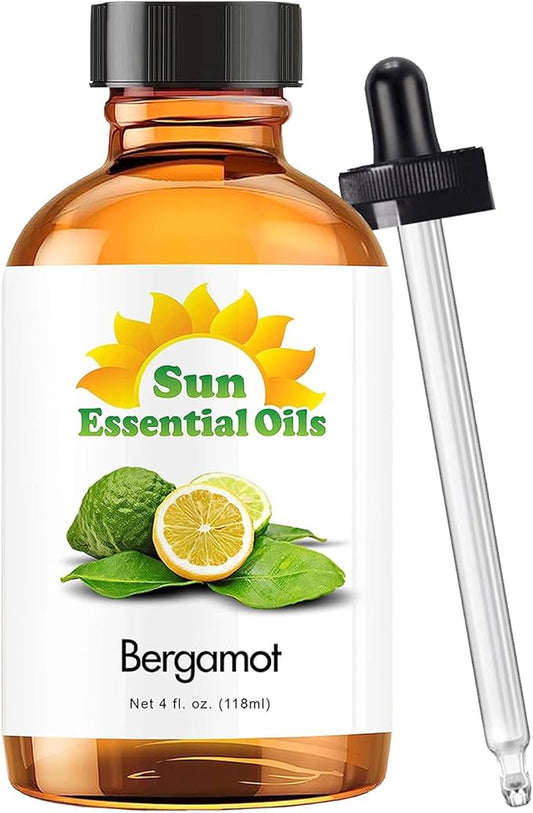 Sun Essential Oils Bergamot Essential Oil for Aromatherapy (4 Fluid Ounces) - Bloomnest