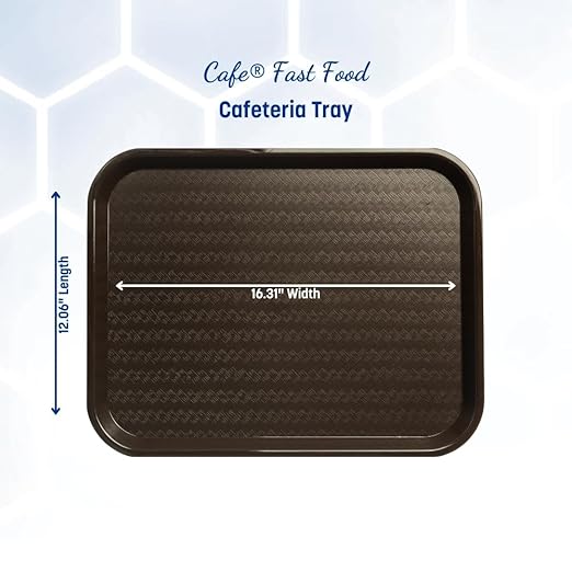 Carlisle FoodService Products CT121669 Café Standard Cafeteria / Fast Food Tray, 12" x 16", Chocolate (Pack of 24) - Bloomnest