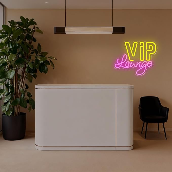 VIP Lounge Neon Signs for Wall Decor, VIP LED Neon Light Signs for Bar, Hotel, Cafe, VIP Room, Club, Business, Home Lounge Decoration, USB Powered - Bloomnest