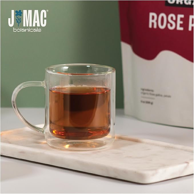 J MAC BOTANICALS Organic Rose Petals, (8 oz) Certified USDA Organic, Edible, Culinary Grade for Herbal Tea, Cooking and Crafts - Bloomnest