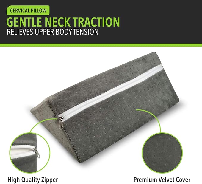 Lumia Wellness Cervical Wedge Pillow - Tension Muscle Relief & Relaxer, Contoured Support for Neck & Shoulder - Bloomnest