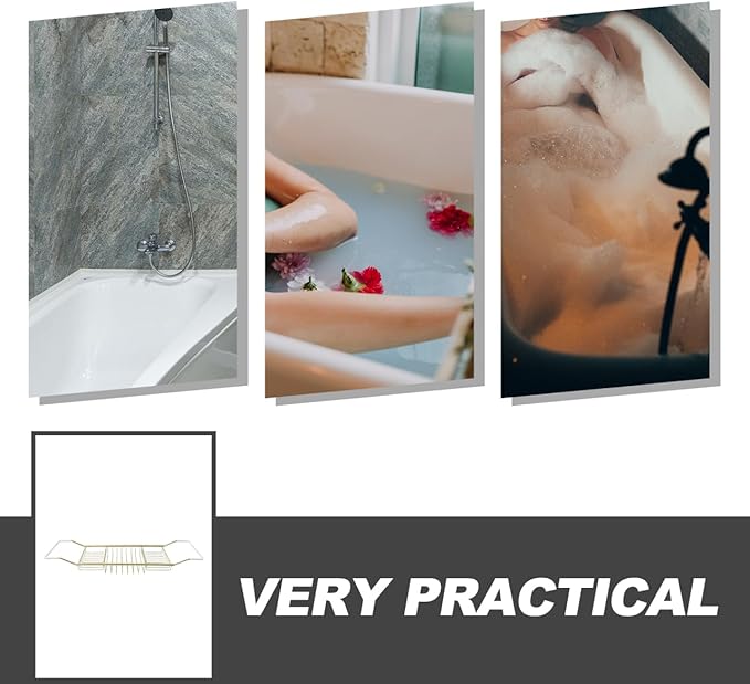 Stainless Steel Shower Tub Tray: European Style Extendable Bathtub Tray for Luxury Bath, Stainless Steel Over The Bathtub Rack for Bathroom Accessories - Bloomnest