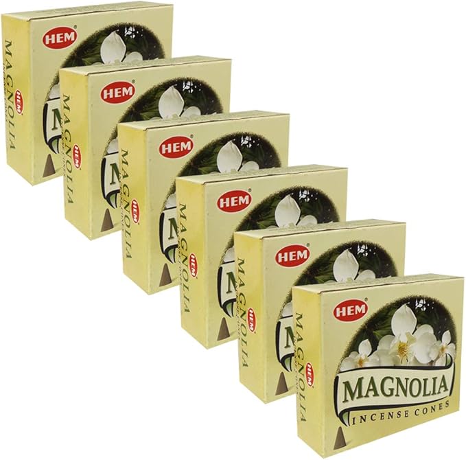 TRUMIRI Incense Cone Holder Bundle with Hem Magnolia Incense Cones - Pack of 6 (Approx 60 Cones) TRUMIRI