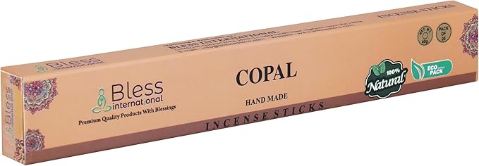 Bless-Copal 100%-Natural-Handmade-Hand-Dipped-Incense-Sticks Organic-Chemicals-Charcoal-Free Purification-Relaxation-Positivity-Yoga-Meditation Best-Woods-Scent (25 Sticks (1.4 OZ)) BlessInternational