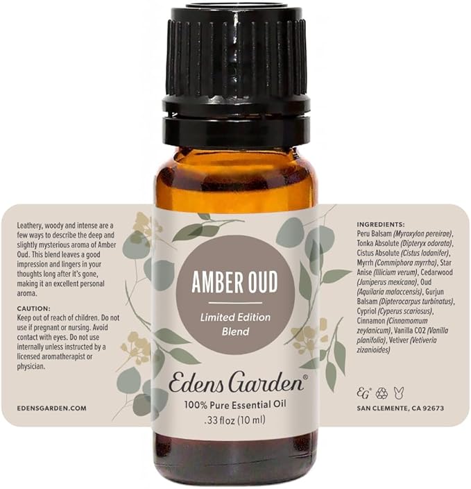 Edens Garden Amber Oud Essential Oil Blend- 100% Pure Premium Grade, Undiluted, Natural, Therapeutic, Aromatherapy, The Best for Diffusing, Candle, Laundry, Humidifiers 10 ml (.33 fl oz) - Bloomnest