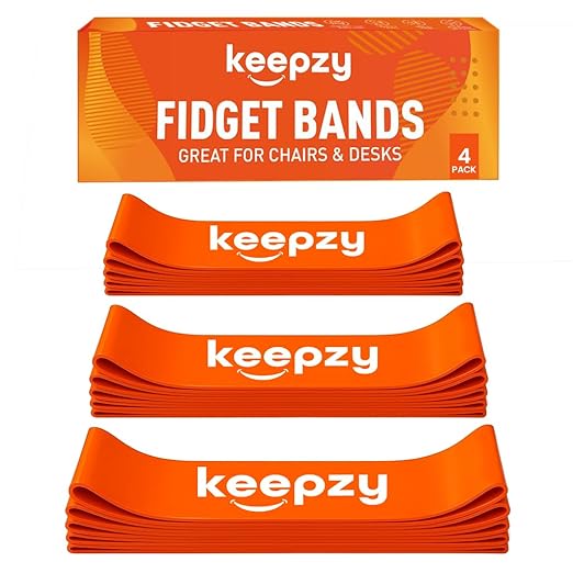 4 Pack Chair Bands, Anti Slip Chair Bands for Kids with Fidgety Feet, ADHD Chair Bands for Classroom, Desk Bands for Student Desks, Sensory Chair Rubber Bands - Bloomnest