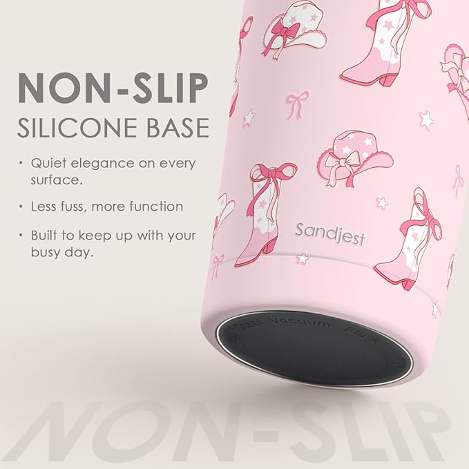 SANDJEST Cowgirl Tumbler 20oz, Stainless Steel Travel Cup with Lid, Insulated Coffee Mug, Cowgirl Gifts for Women Girls Friends Sisters on Birthday Christmas (Pink) - Bloomnest