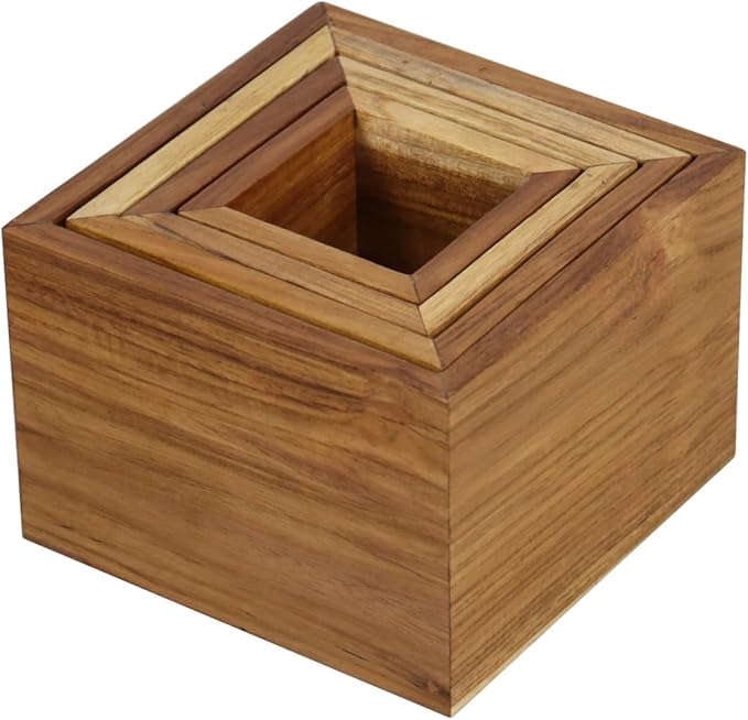EcoDecors 29 Inch Bath Tub Tray Wood and Eleganto 4 Piece Teak Bathroom Nesting Amenities Set Bundle - Bloomnest