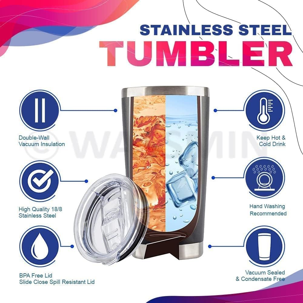 Wassmin Personalized Couple Tumbler 20oz 30oz Forever & Always Couples Tumblers Coffee Travel Mug Cup Custom Gifts For Wife Husband Boyfriend Girlfriend Birthday Christmas Valentines Presents (Navy)