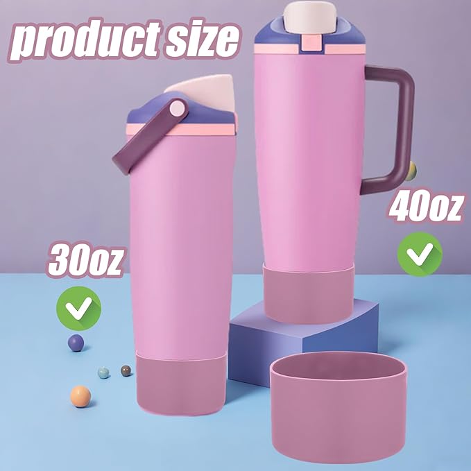 Mity rain 2PCS Protective Silicone Boots for Owala 30oz & 40oz FreeSip Sway Bottles & Tumblers - Accessories for owala, Enhances Stability & Prevents Scratches (Aubergine) Mityrain