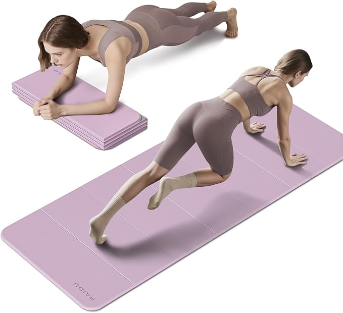 Foldable Fitness Yoga Mat | 2/5" (10MM) Extra Thick | SGS Certified Non-Slip TPE | 75x26" Extra Long-Wide | Portable & Easy Store | for Yoga, Pilates, Home Gym & Full-Body Workouts - Bloomnest