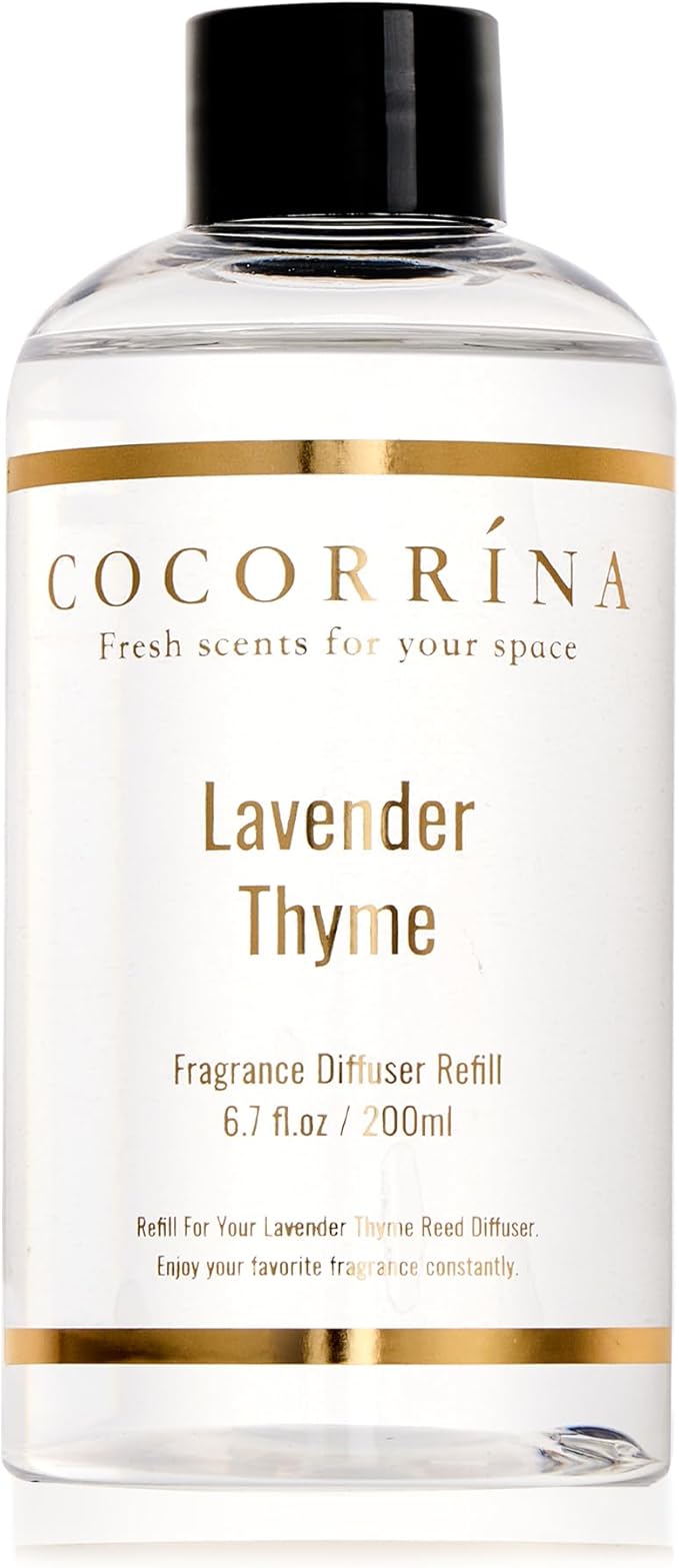 COCORRÍNA Refill- Lavender Thyme 6.7 Fl.oz Reed Diffuser Refill with 8 Sticks - Bloomnest