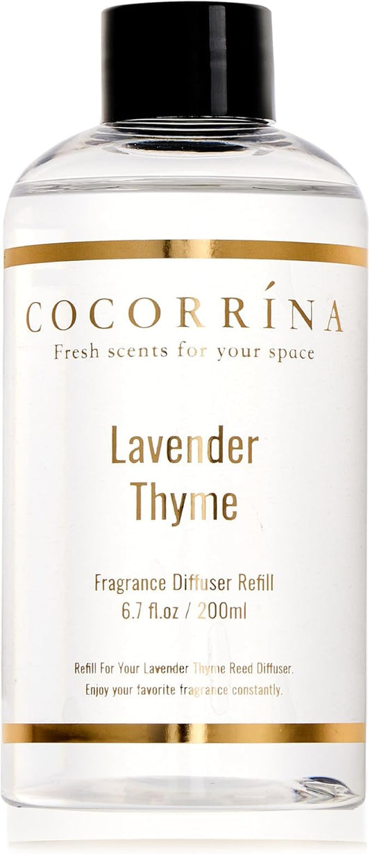 COCORRÍNA Refill- Lavender Thyme 6.7 Fl.oz Reed Diffuser Refill with 8 Sticks - Bloomnest