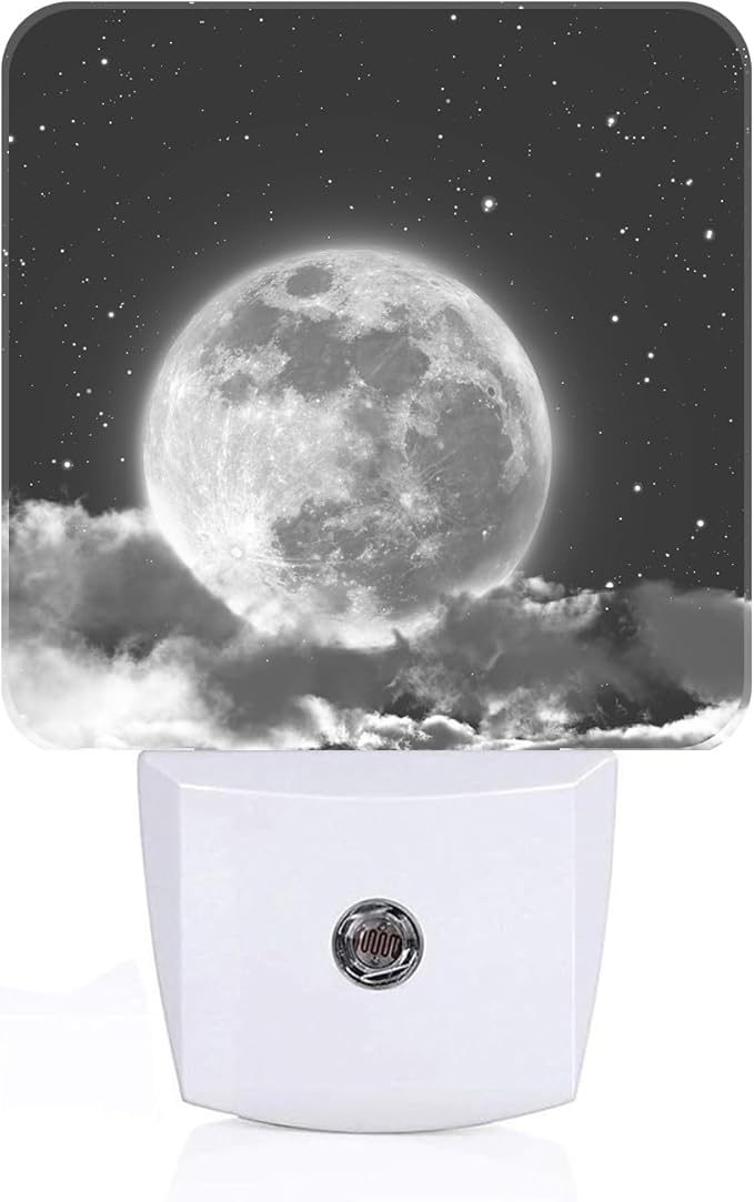 Moon in Cloud Night Light,Plug-in Nightlights Auto Sensor Night Lamp Dusk to Dawn Lamp Home Decor for Nursery Children Girls Boys