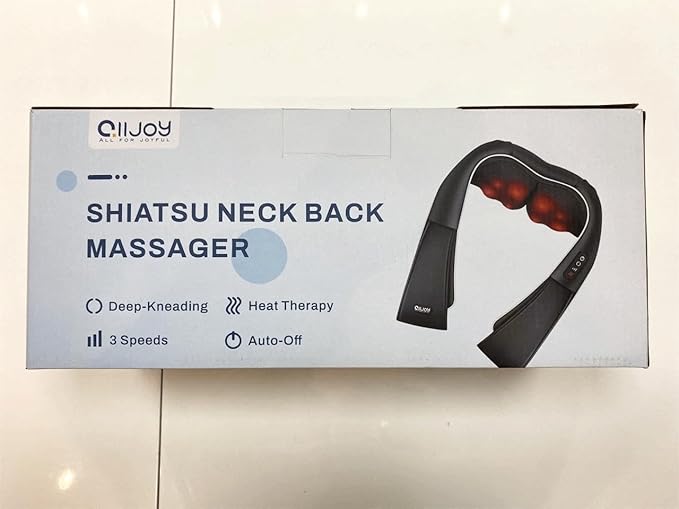 ALLJOY Neck Massager for Pain Relief Deep Tissue with Heat, 3D Kneading Shiatsu Neck and Back Massager for Shoulder Full Body Home Office Car Use, Christmas Gifts for Dad Men Mom Women - Bloomnest