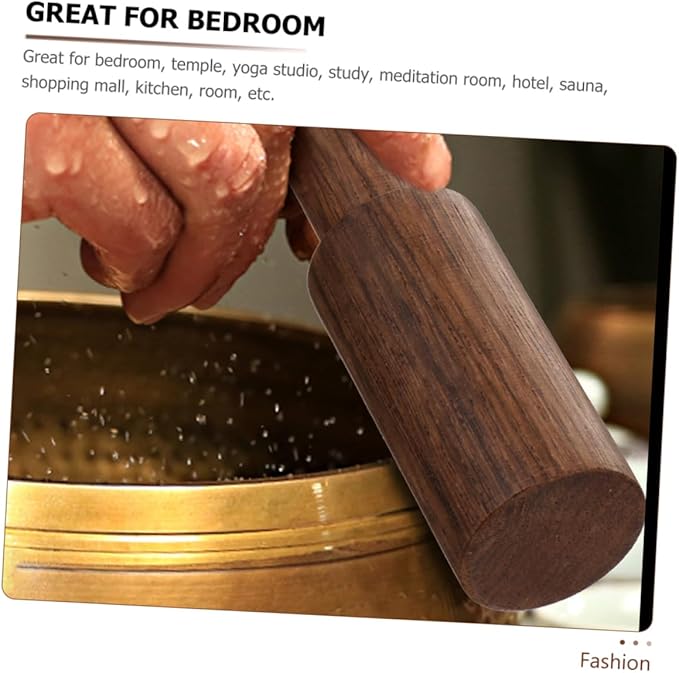 2pcs Wooden Sound Bowl Stick Durable Singing Bowl Mallet for Meditation Portable Striker for Calm and Peaceful Tones - Bloomnest
