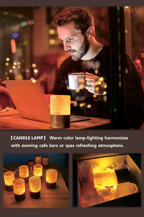 LED Wood Lamp Portable Touch Sensor-Controlled Night Lamps with Adjustable 3-Level Brightness Warm Light for Bedside/Candle-lit Dinner/Coffee Shops and Bars/Courtyard/Camping - Bloomnest