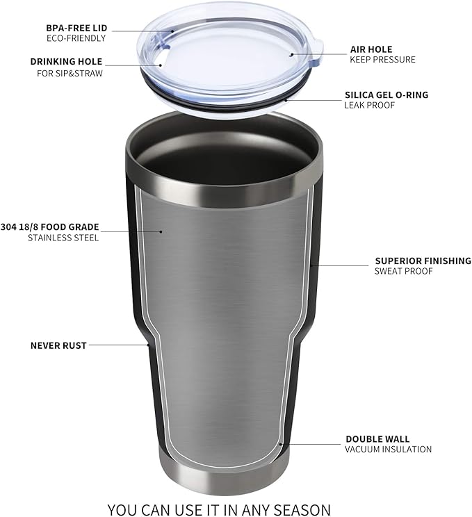 MEWAY 30oz Insulated Tumbler With Lids and Straws,Stainless Steel Double Vacuum Coffee Tumbler Cup, Brush, Durable Powder Coated Coffee Cup for Cold & Hot Drinks, Office, Travel(mixture,8 PACK) - Bloomnest