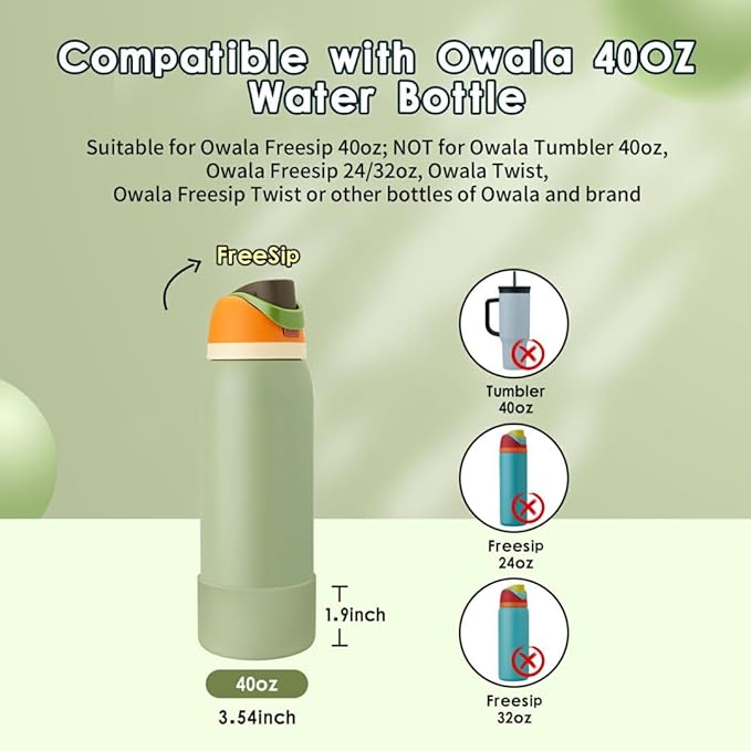 2PCS Silicone Water Bottle Boot, Compatible with Owala 24oz 32oz 40oz, Protective Anti-Scratch & Anti-Dent No Noise Sleeve Cover for FreeSip/Twist/Flip Water Bottles (Camo Cool, 40oz) BKBY