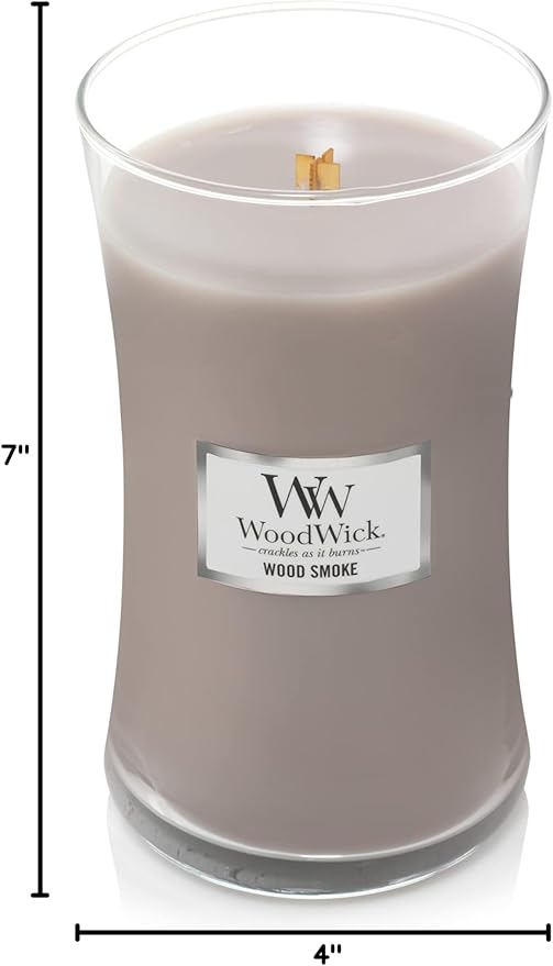WoodWick Wood Smoke Holiday Candle Gifts for Women and Men, 21.5 oz Large Hourglass Candle with Crackling Wick - Bloomnest