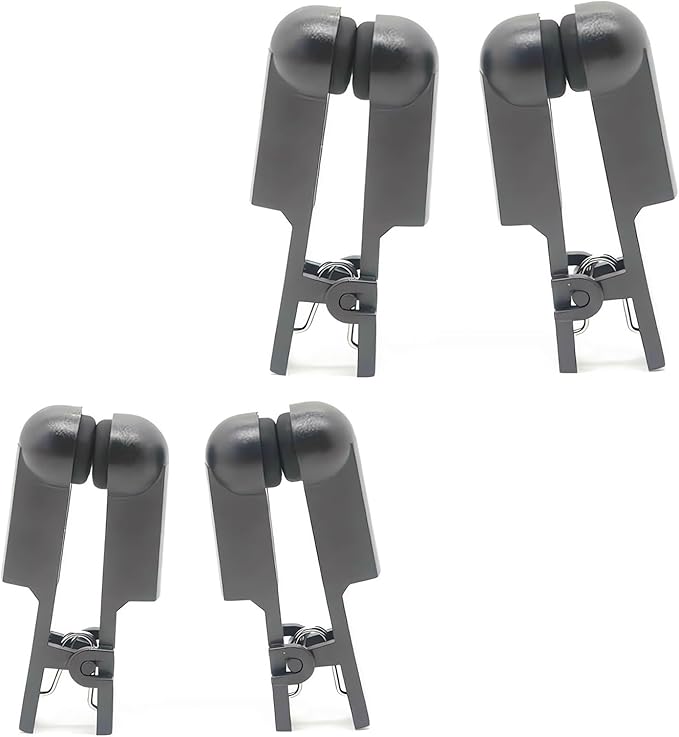Black Ear Clip Electrode Soft Double -Headed 2.0mm 4 Pieces，Ear Clip Electrode Double-Sided Rubber Head Comfortable, Set of 4