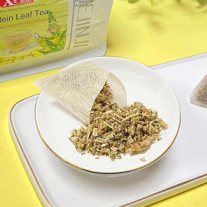 Mullein Leaf Tea - 2.2g*40 TeaBags - Re-usable for Brew - for Detox & Lungs - 100% Natural Mullein Mullein Leaf & Stem & Flower - Non-GMO - Caffeine-free - Eco-Conscious Tea Bags - Bloomnest