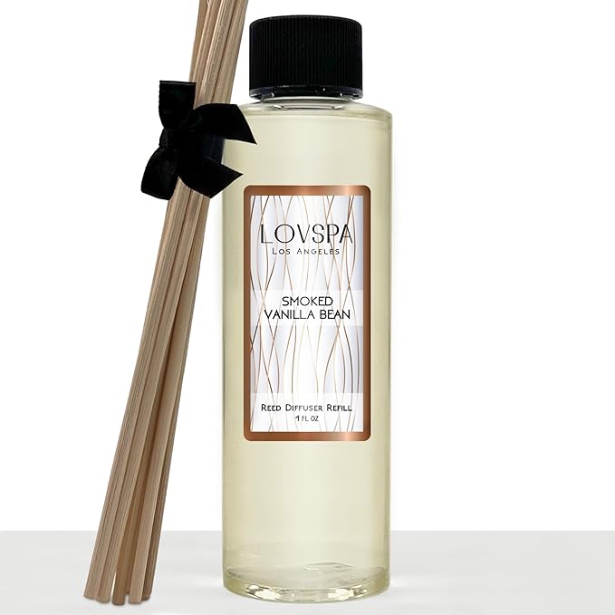 LOVSPA Smoked Vanilla Diffuser Oil - Luxury Essential Oils for Diffuser Refill & Air Freshener Room Spray - Long-Lasting & Natural Home Fragrance, Scented Oil for Diffusers, USA Made, 4oz - Bloomnest