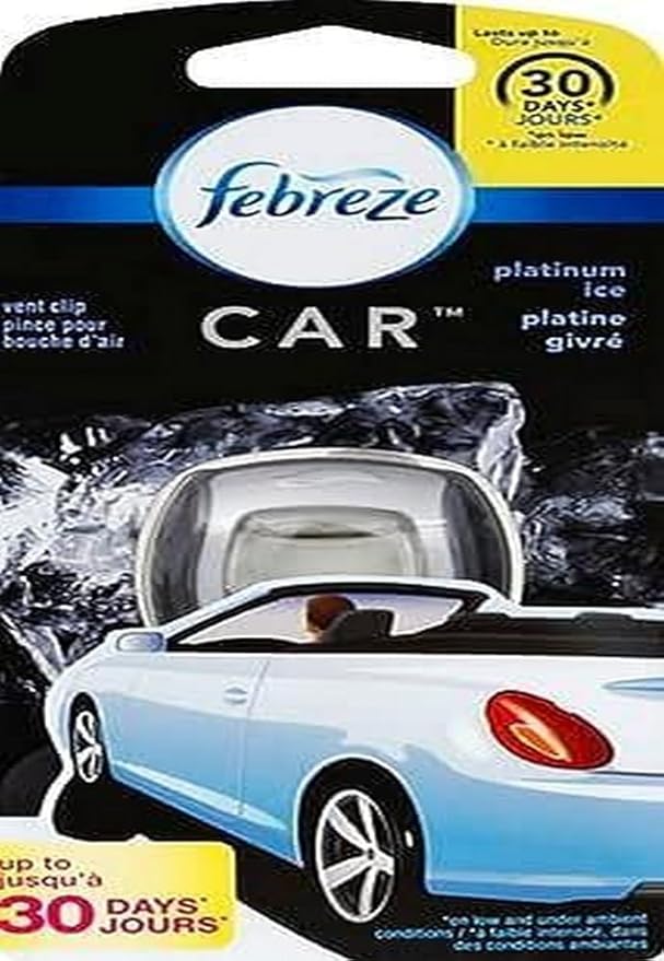 Febreze Platinum Ice Car Air Freshener Vent Clips - 1ct - Bloomnest