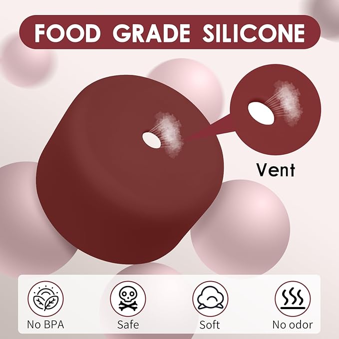 2PCS Silicone Water Bottle Boot, Compatible with Owala 24oz 32oz 40oz, Protective Anti-Scratch & Anti-Dent No Noise Sleeve Cover for FreeSip/Twist/Flip Water Bottles (Burgundy Bay, 24oz) BKBY
