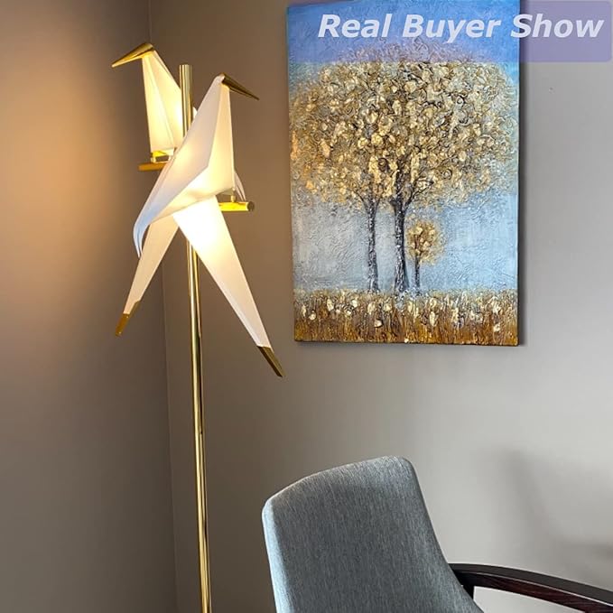 MORE CHANGE 68In Modern LED Floor Lamp, Bird Floor Light Gold Metal Fixtures for Living Room Bedroom Dinning Room Office (2 Birds) - Bloomnest