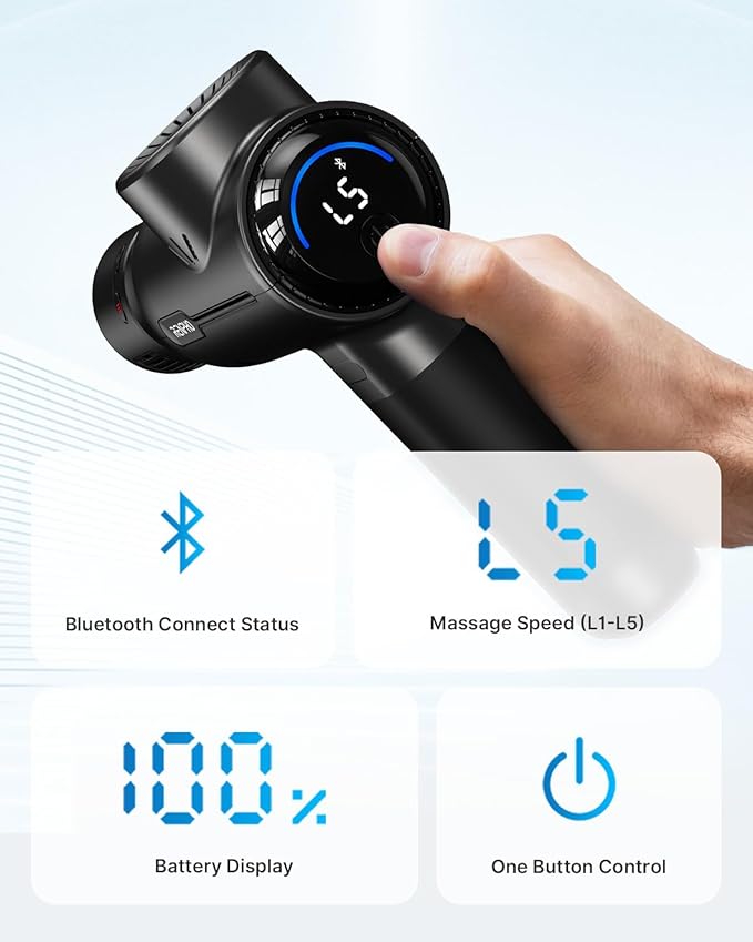 RENPHO Massage Gun with Heat and Cold, Portable Percussion Muscle Deep Tissue Massager with Charging Stand, Active+ Thermacool Deluxe - Bloomnest